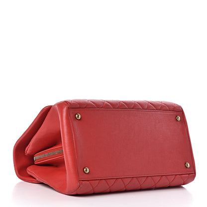 Chanel Shiny Sheepskin Quilted Large Trapezio Flap Red 4 of 15