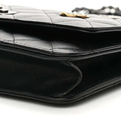 Chanel Aged Calfskin Quilted Lucky Charms 2.55 Reissue Wallet On Chain WOC Black 11 of 13