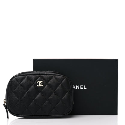 Chanel Caviar Quilted Small Curvy Pouch Cosmetic Case Black 10 of 10