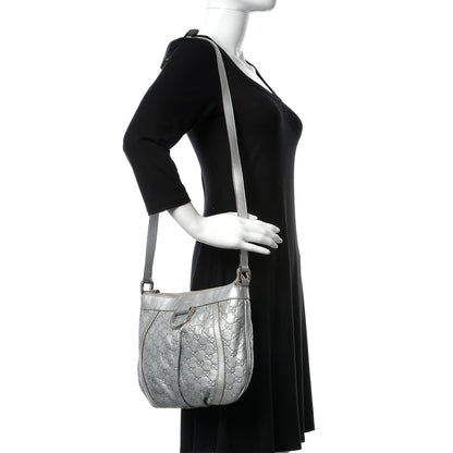 Gucci Guccissima Small D Ring Messenger Silver 2 of 12
