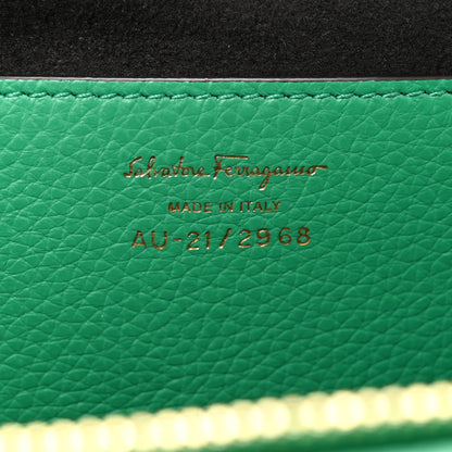 Salvatore Ferragamo Eram Calfskin Gancini Mini Clutch Smeraldo 6 of 10