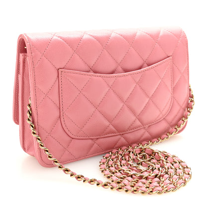 Chanel Caviar Quilted Wallet on Chain WOC Pink 3 of 11