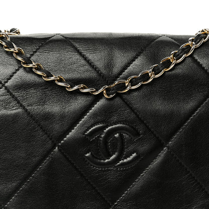 Chanel Lambskin Quilted Diamond CC Flap Black 9 of 11