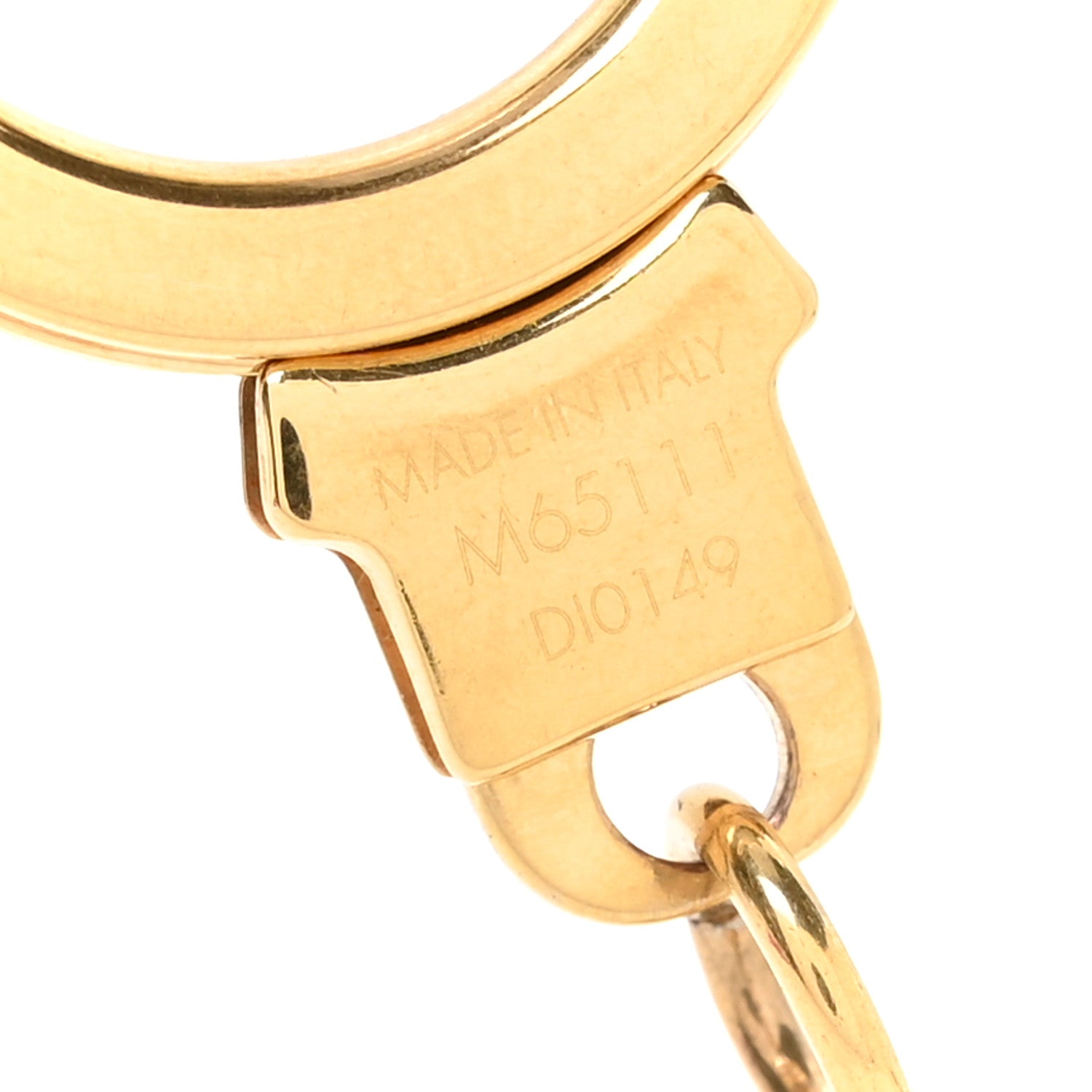 Louis Vuitton Brass Enamel Fleur De Monogram Bag Charm Chain Gold 3 of 3
