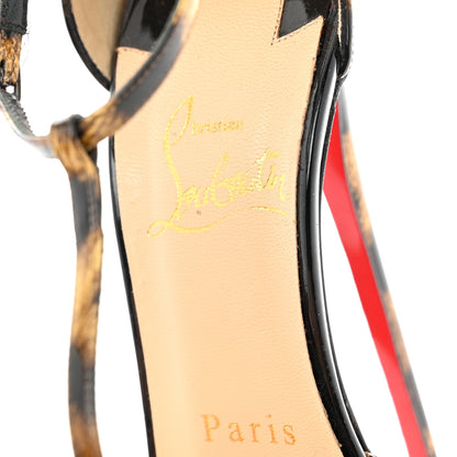 Christian Louboutin Patent Leopard Senora 130 Sandals 37 Brown Black 7 of 9