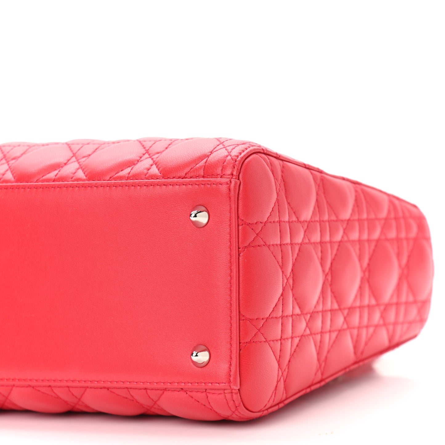 Lambskin Cannage Medium Lady Dior Red