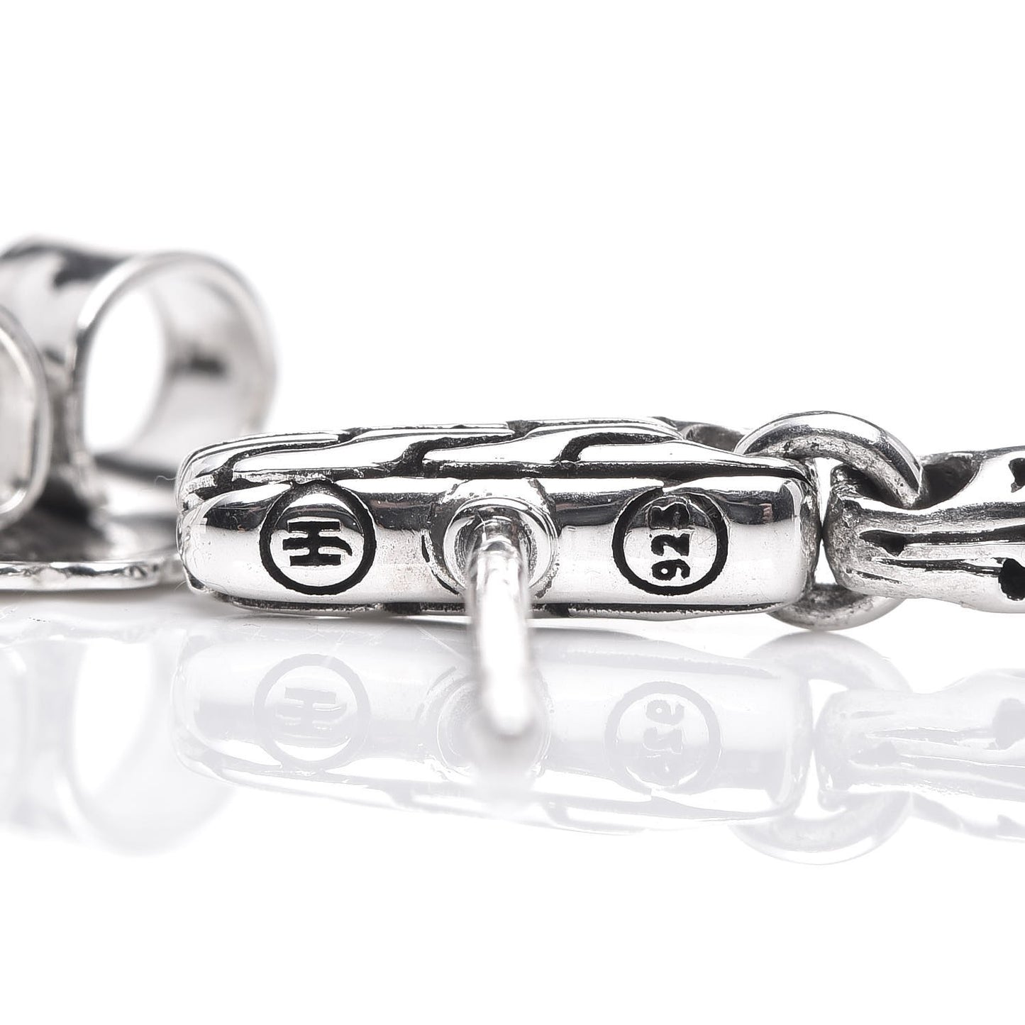Sterling Silver Black Ebony Wood Classic Chain Drop Earrings