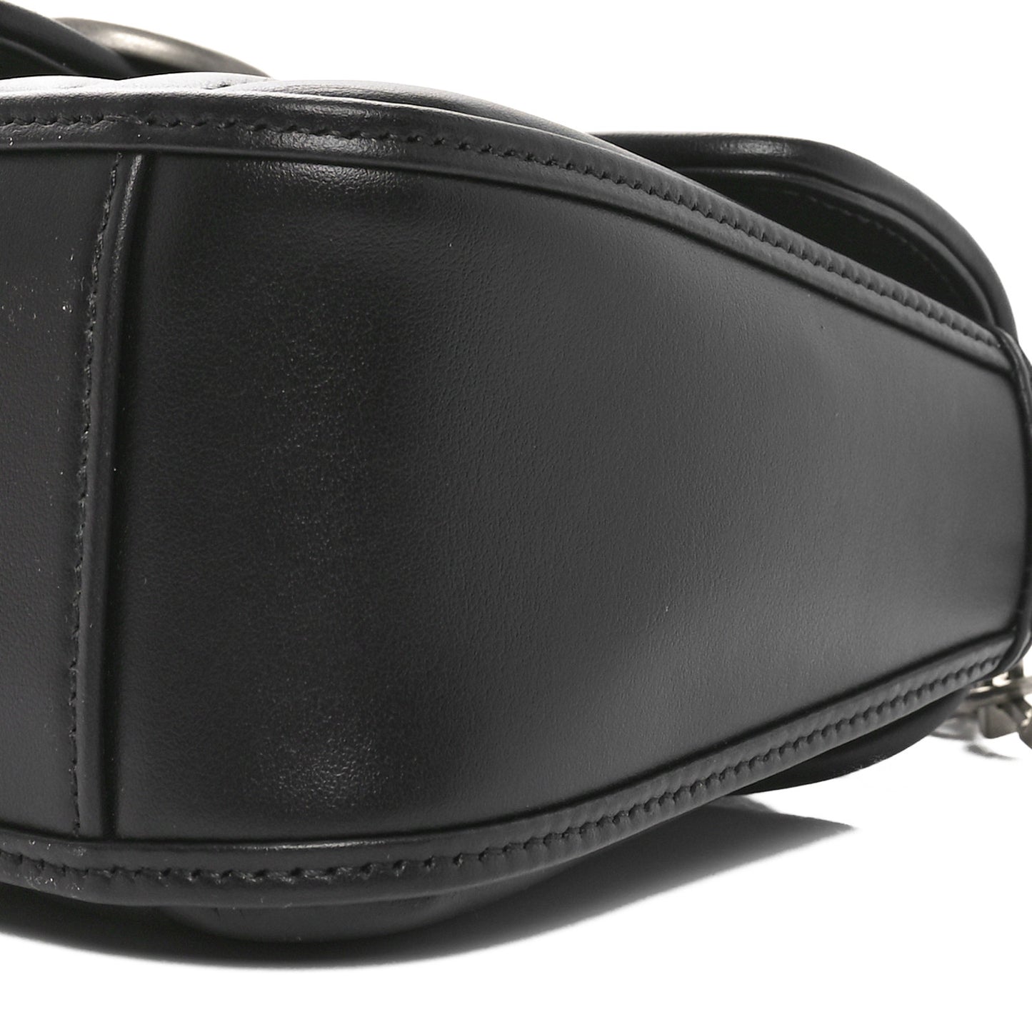 Calfskin Matelasse Aria Mini GG Marmont Top Handle Shoulder Bag Black