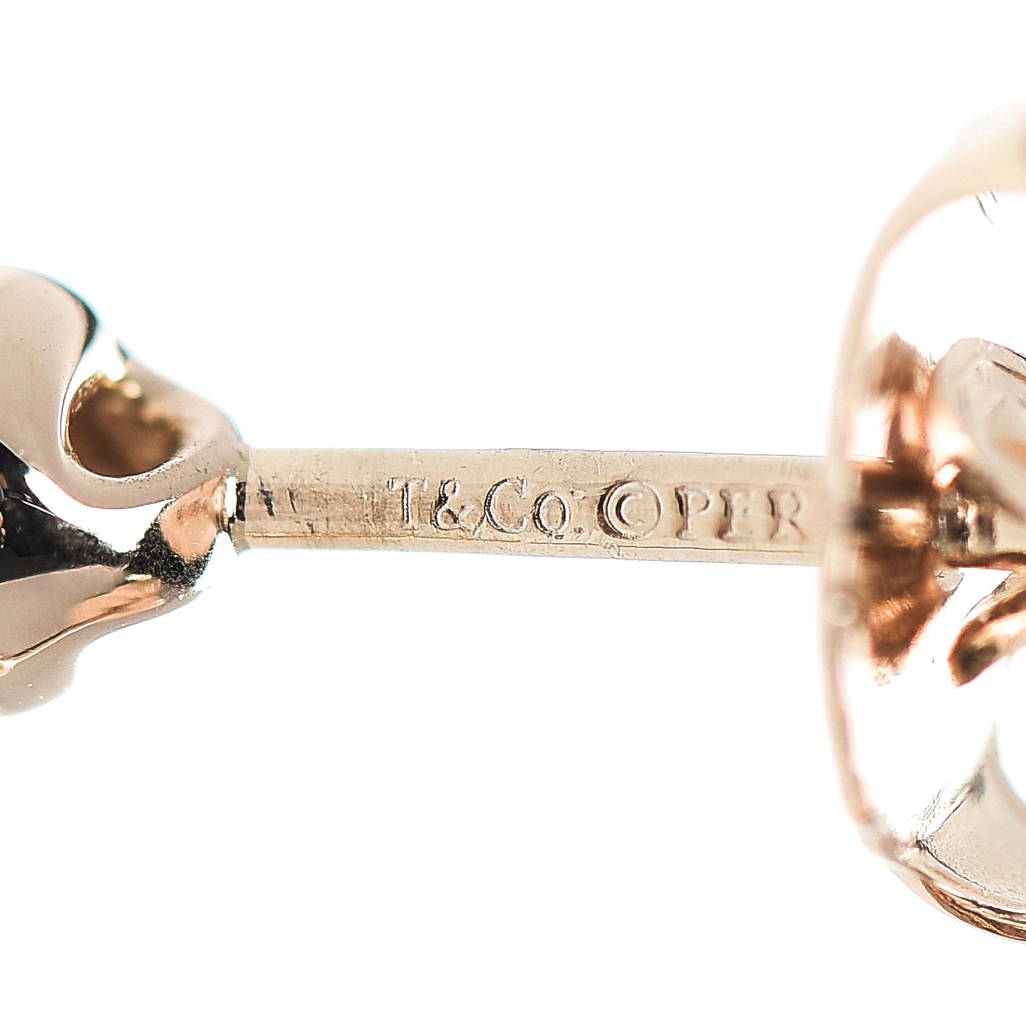 18K Rose Gold Diamond .06ctw Elsa Peretti Diamonds By The Yard Earrings