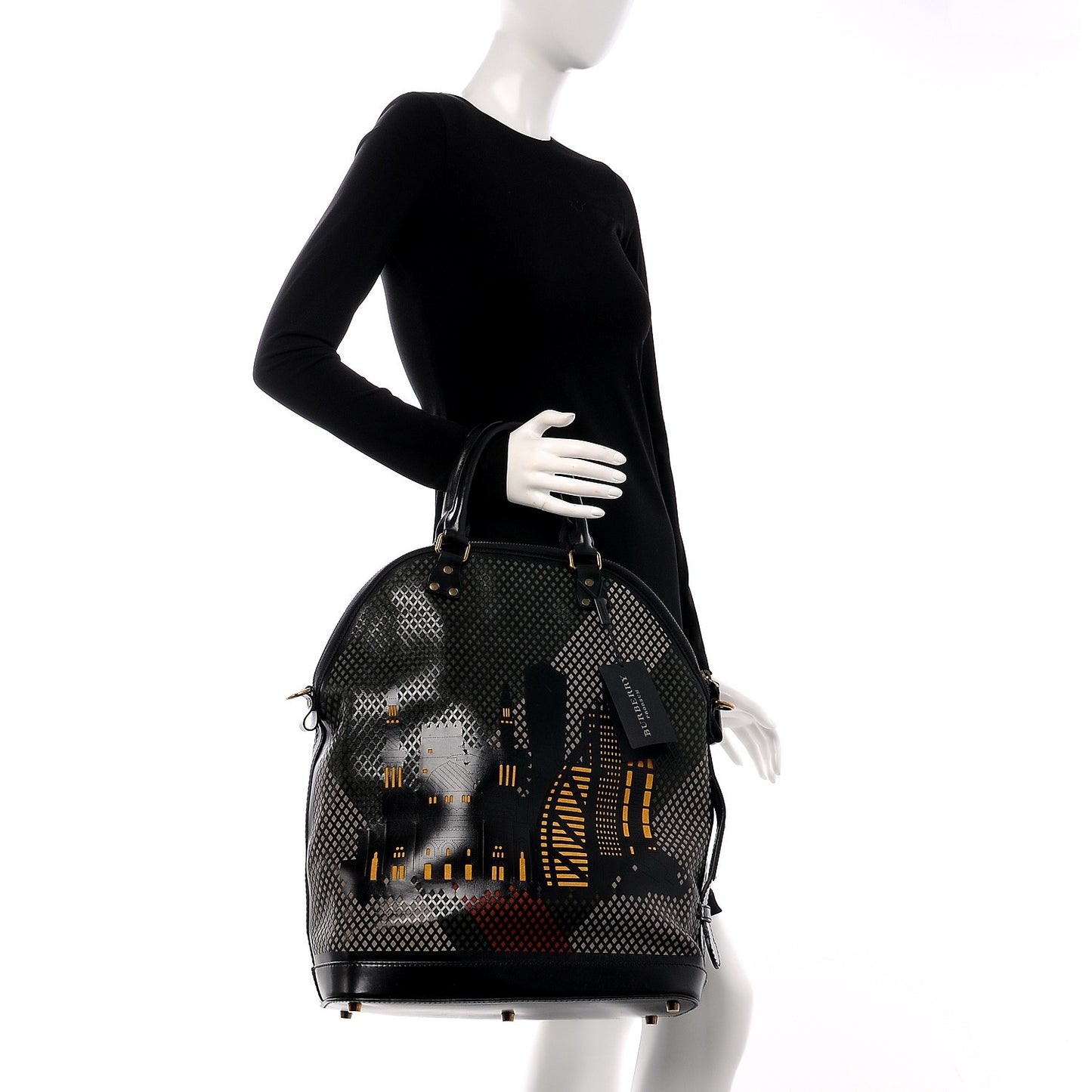 Prorsum Laser Cut Calfskin Hong Kong Medium Bloomsbury Black Elderberry