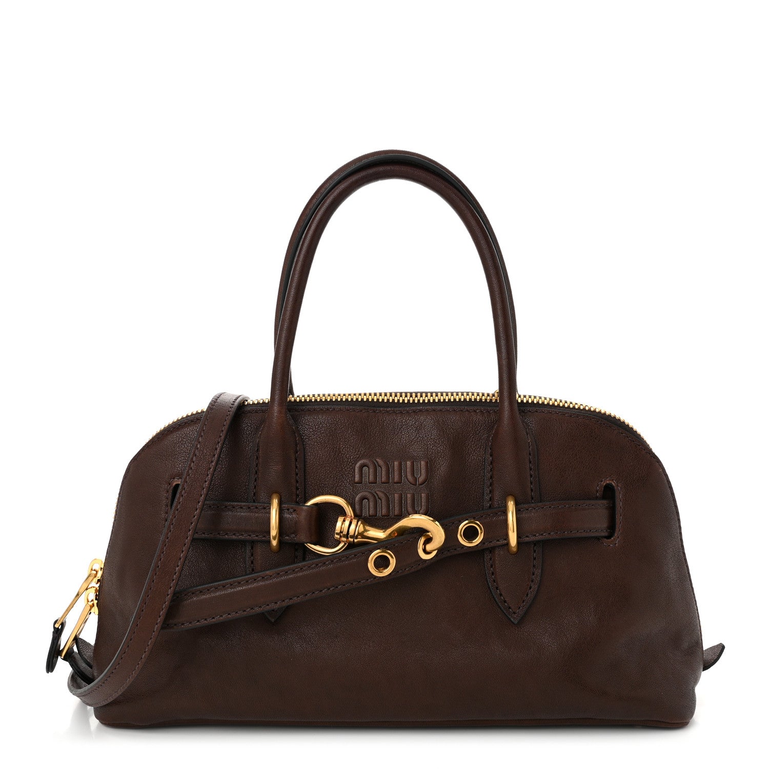 Miu Miu Nappa Aviator Regular Aventure Bag Briarwood 1 of 9