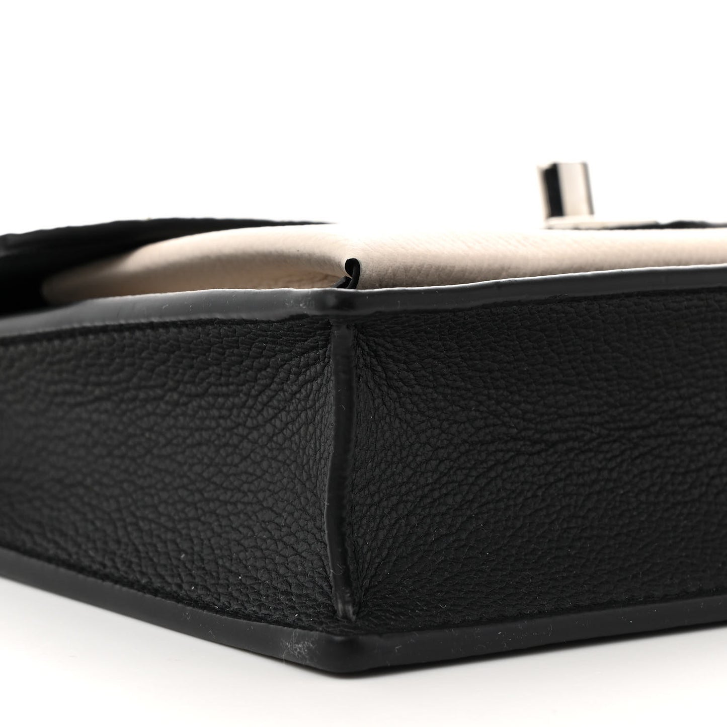 Soft Calfskin Snakeskin My Lockme Chain Bag Pochette Black