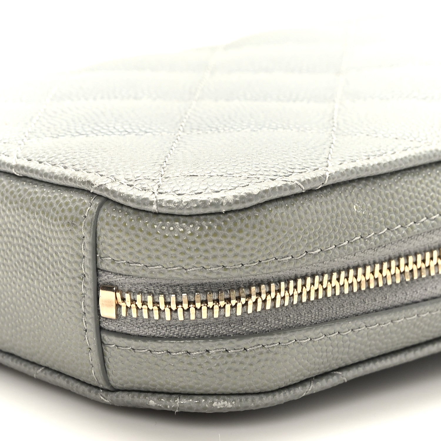 Chanel Caviar Quilted Phone Holder Wallet On Chain WOC Grey 9 of 9