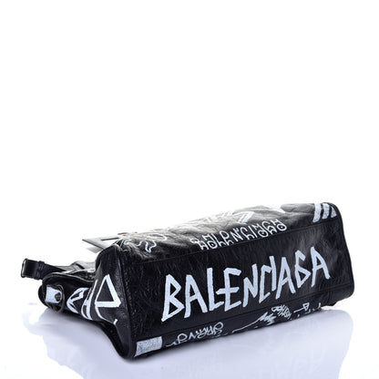 Balenciaga Agneau Arena Graffiti All Over Classic Hardware City Black White 5 of 9