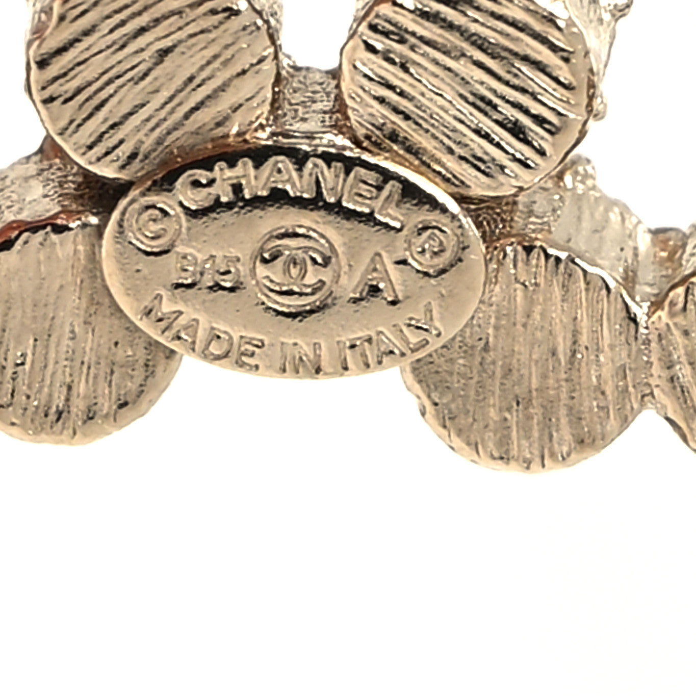 Chanel Crystal Poured Glass CC Earrings Gold Brown 4 of 4