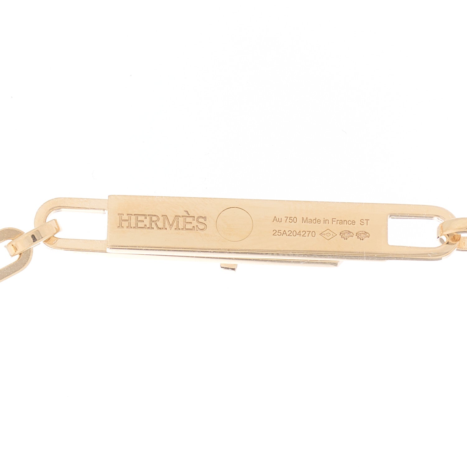 Hermes 18K Yellow Gold Diamond Pave PM Kelly Chaine Lariat Necklace ST 4 of 5