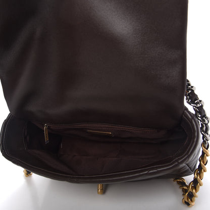 Chanel Lambskin Quilted Large Chanel 19 Flap Dark Brown 5 of 13