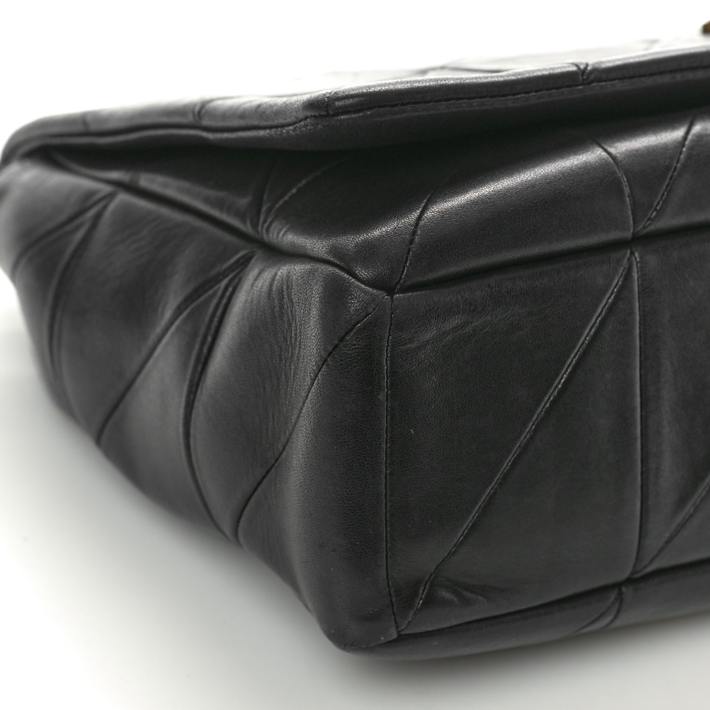 Lambskin Patchwork Monogram Large Jamie Black