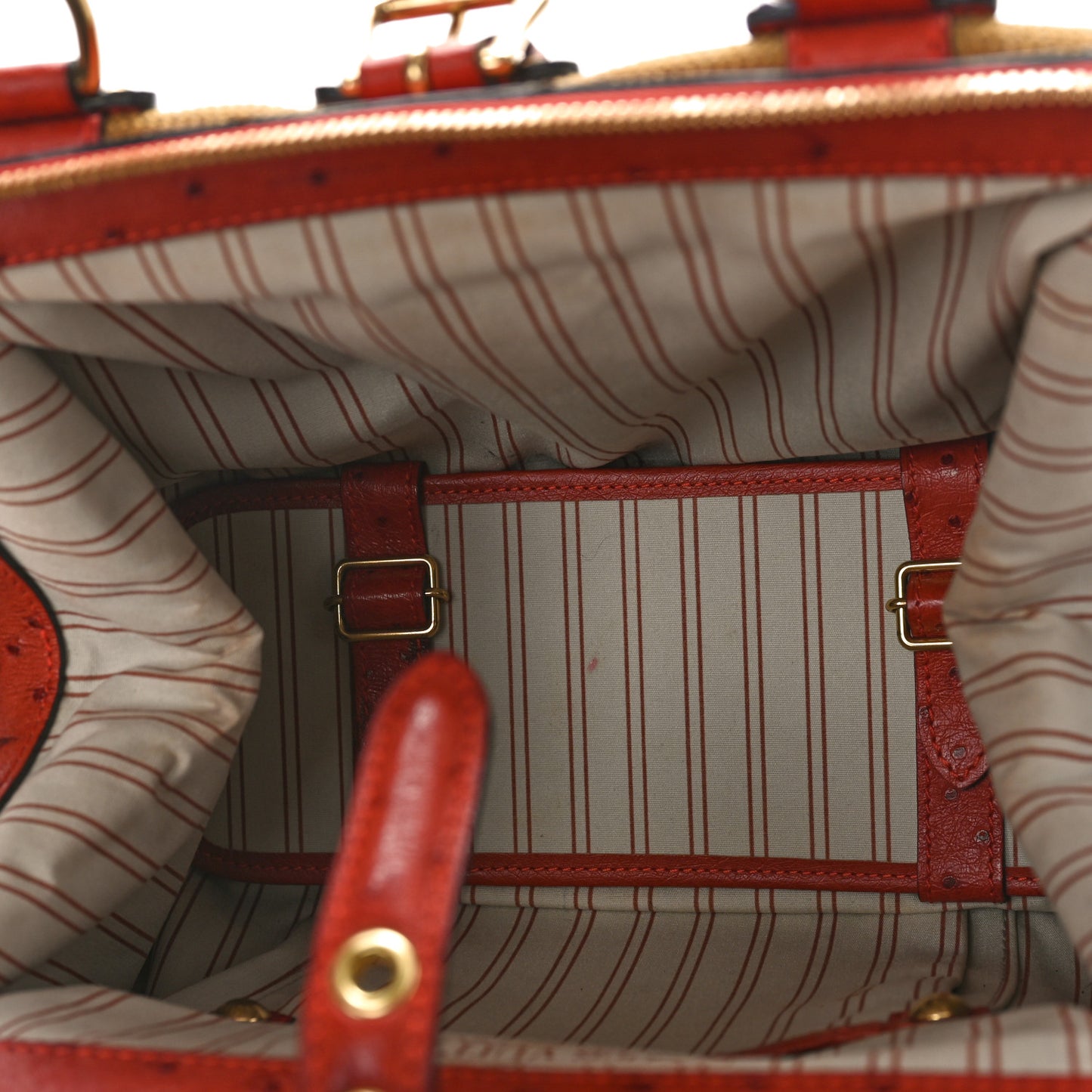 Toile Ostrich Trianon Sac de Nuit GM Olive Rouille