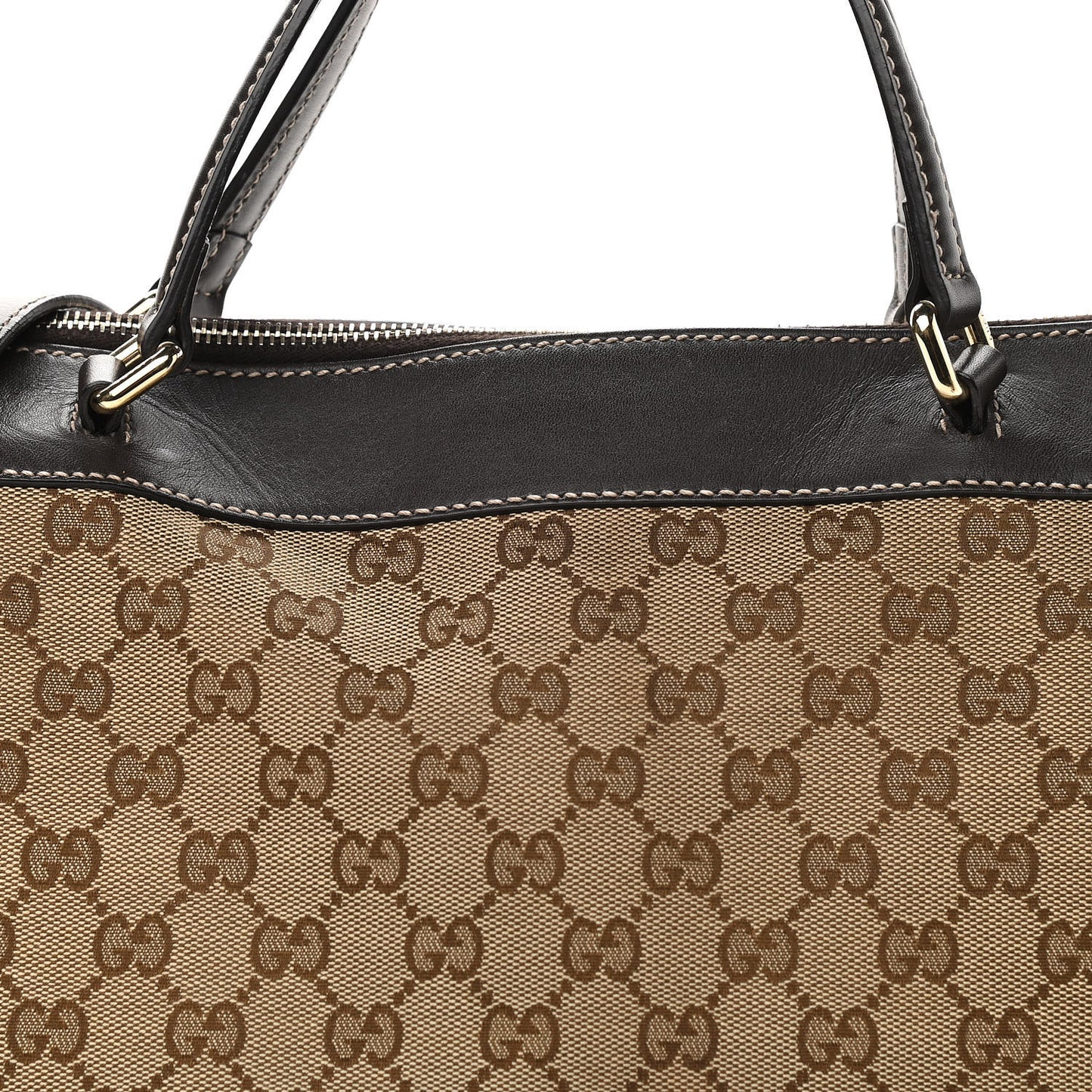 Monogram Web Mayfair Top Handle Satchel Dark Brown
