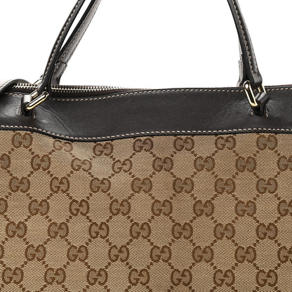 Gucci Monogram Web Mayfair Top Handle Satchel Dark Brown 9 of 14