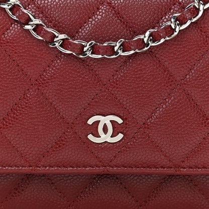 Chanel Caviar Quilted Mini Wallet On Chain WOC Red 9 of 12