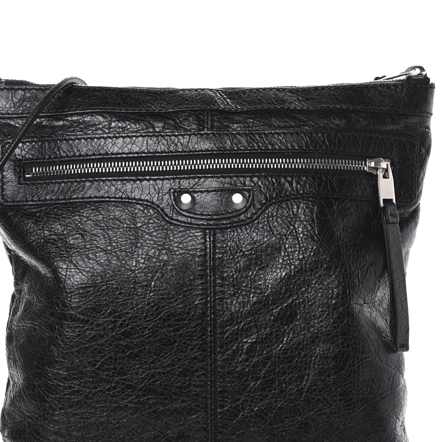 Balenciaga Agneau Classic Silver Hardware Flat Messenger Black 8 of 14