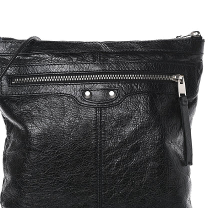 Balenciaga Agneau Classic Silver Hardware Flat Messenger Black 8 of 14