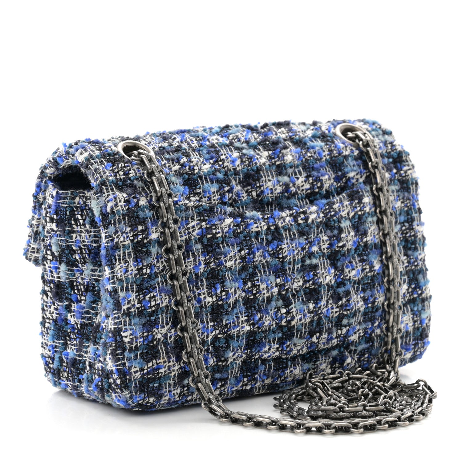 Chanel Tweed Quilted 2.55 Reissue Mini Flap Blue 3 of 10