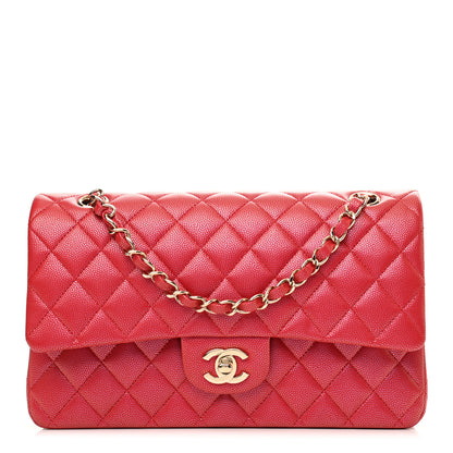 Chanel Iridescent Caviar Quilted Medium Double Flap Red 1 of 12