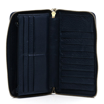 Gucci Pebbled Calfskin Soho Zip Around Wallet Blue 5 of 7
