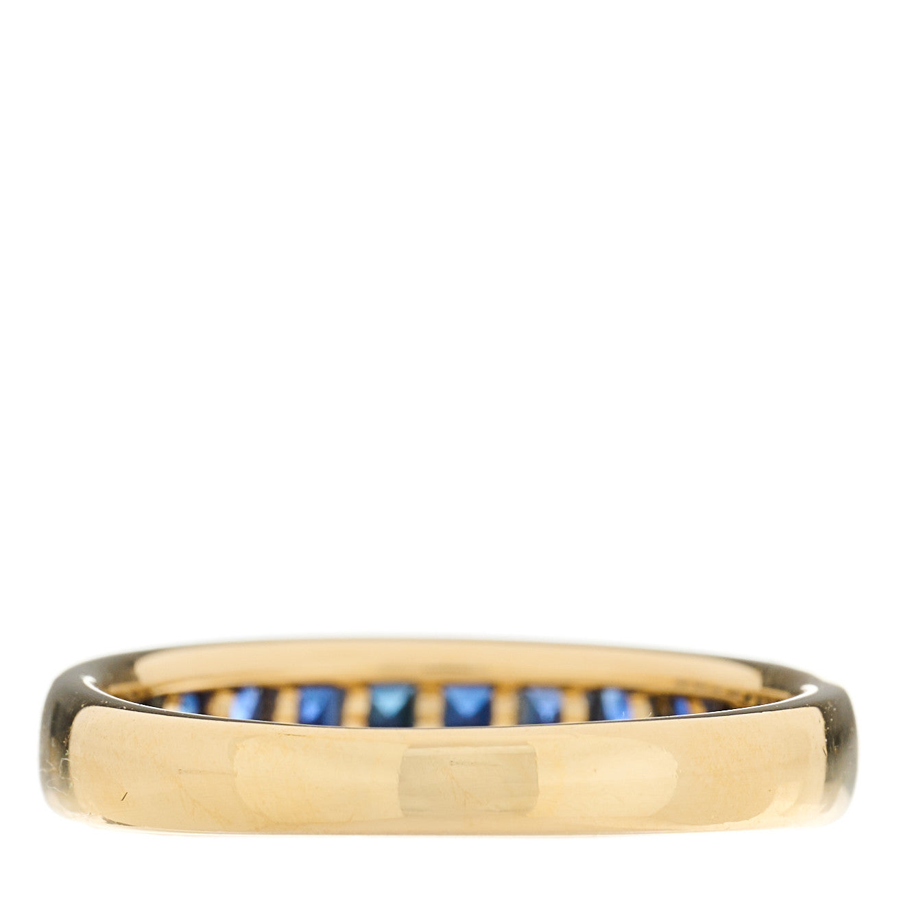 18K Yellow Gold Blue Sapphire 4mm Band Ring 54 6.75