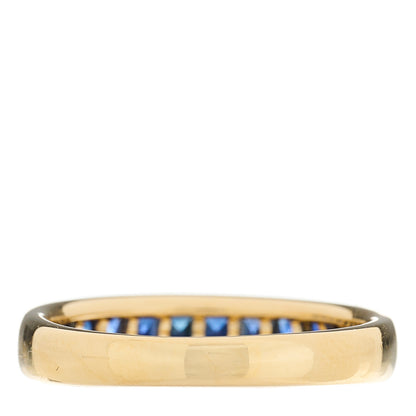 Tiffany 18K Yellow Gold Blue Sapphire 4mm Band Ring 54 6.75 4 of 4