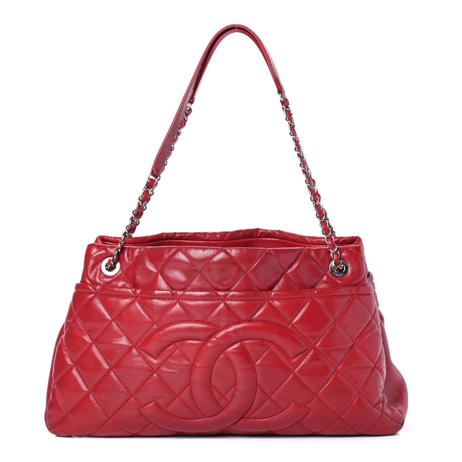 Chanel Caviar Quilted Timeless CC Soft Tote Red 1 of 4