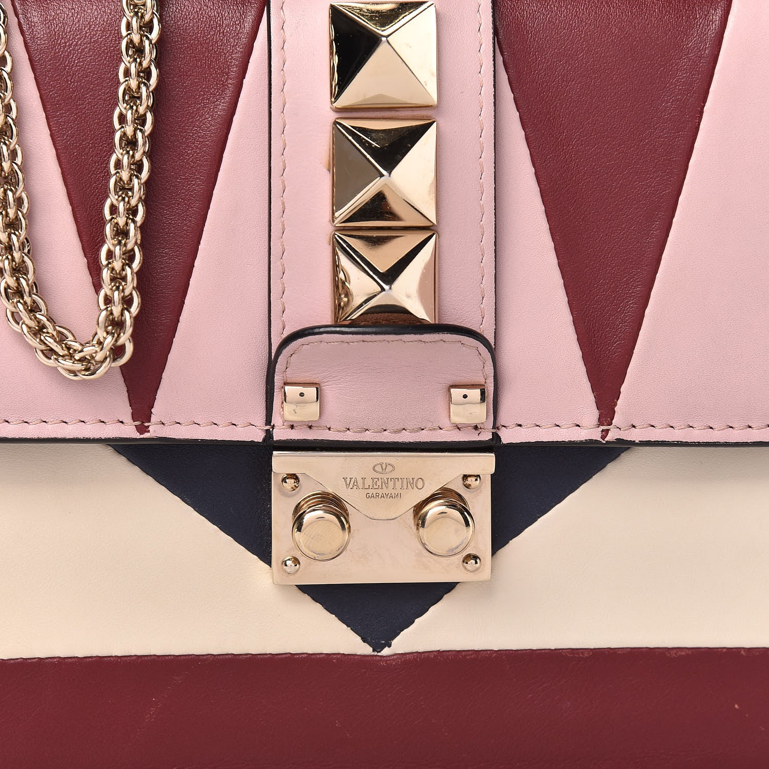 Valentino Garavani Vitello Colorblock Small Glam Lock Rockstud Flap Multicolor 9 of 11