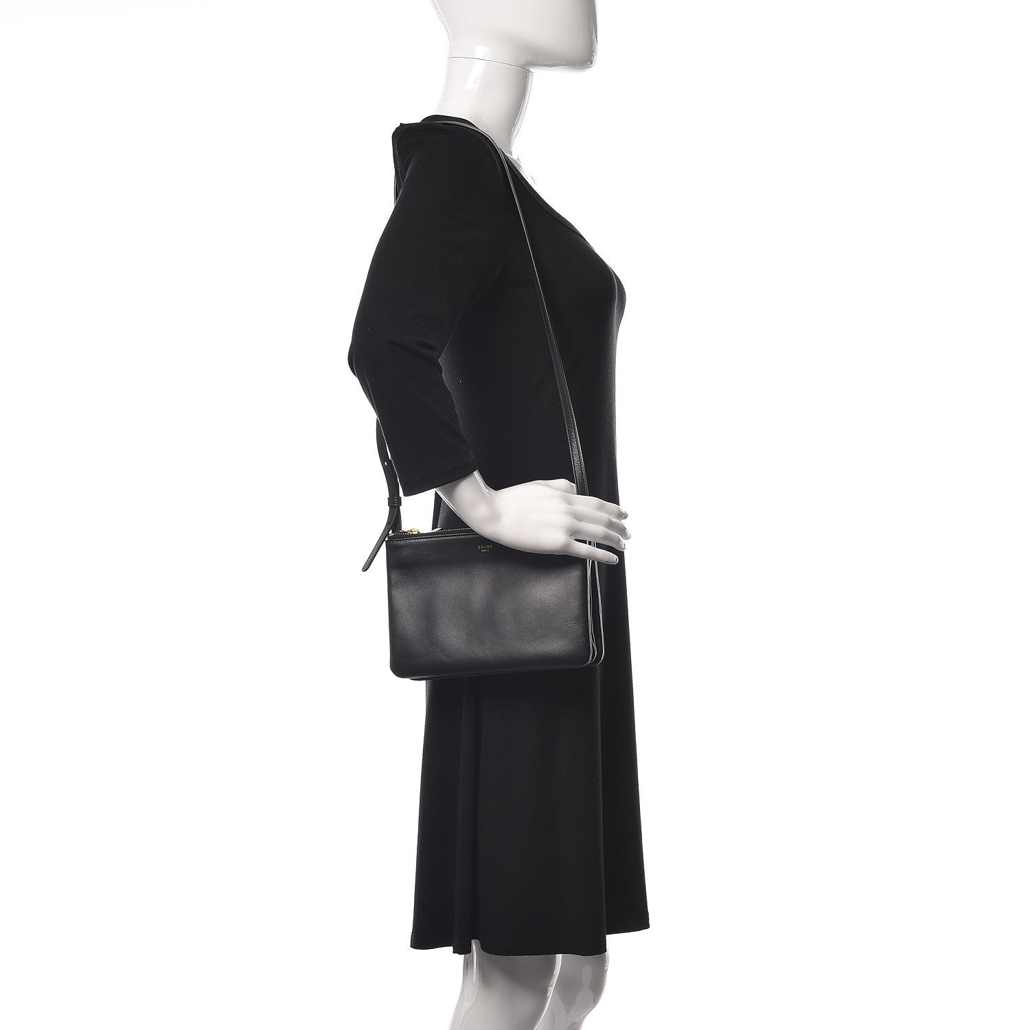 Celine Lambskin Small Trio Crossbody Bag Navy Blue 2 of 11