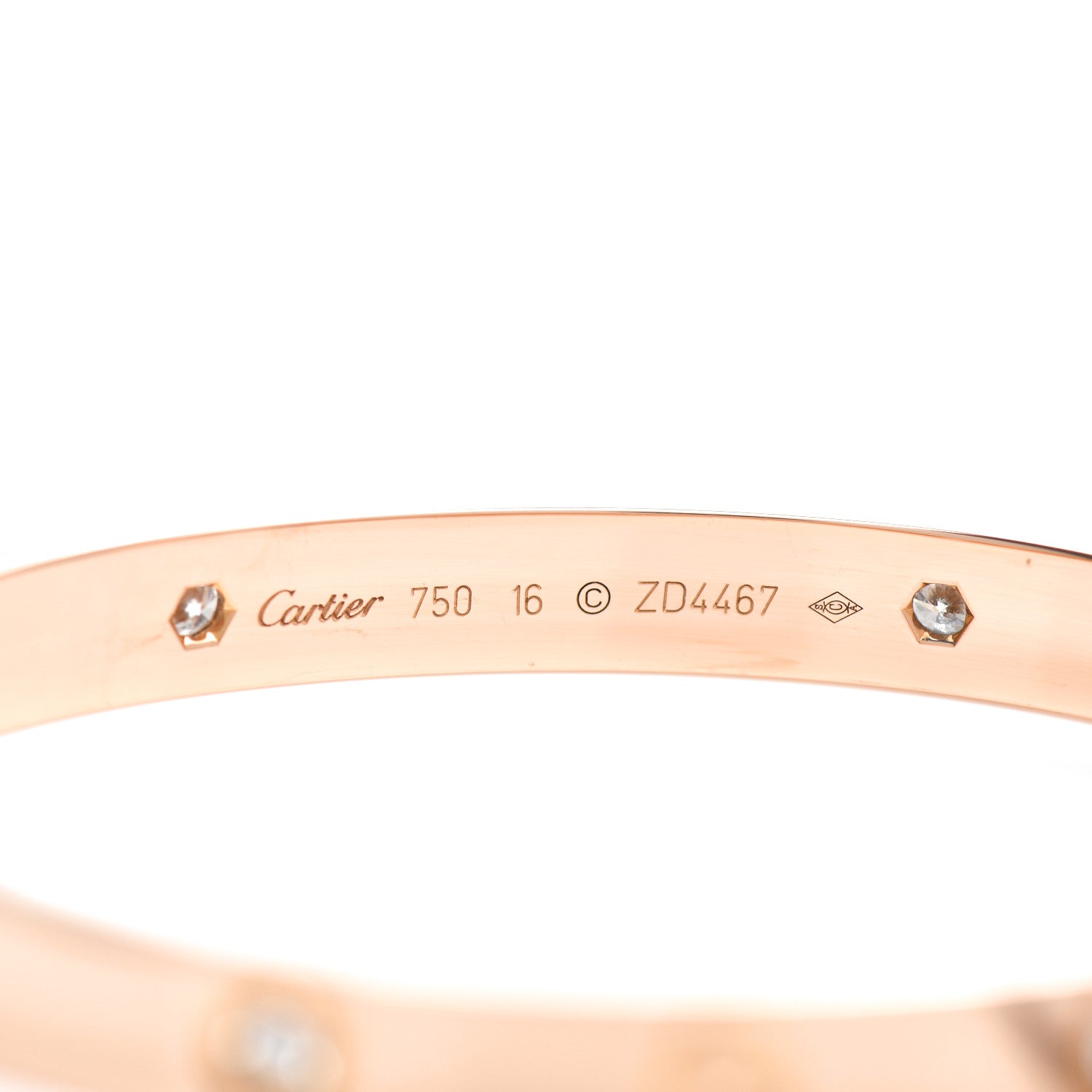 Cartier 18K Pink Gold 4 Diamond LOVE Bracelet 16 4 of 4