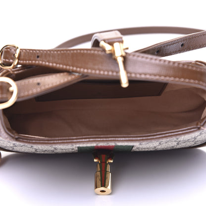 Gucci GG Supreme Monogram Azalea Calfskin Web Mini Jackie 1961 Hobo Beige Ebony Brown Sugar 5 of 15