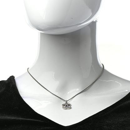 Chanel Crystal Timeless CC Necklace Silver 2 of 5