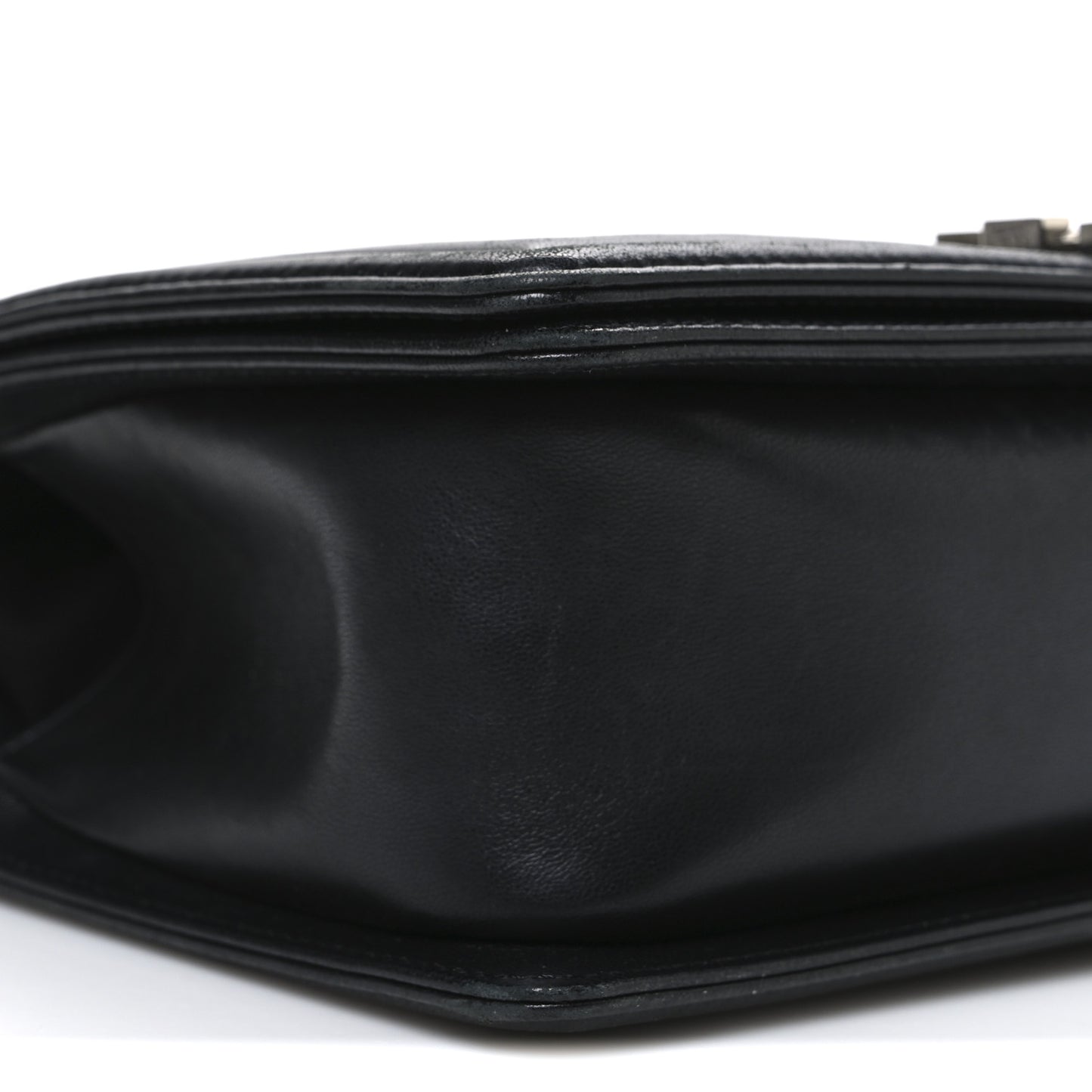Lambskin Iridescent PVC Chevron Quilted Medium Boy Flap Black Silver