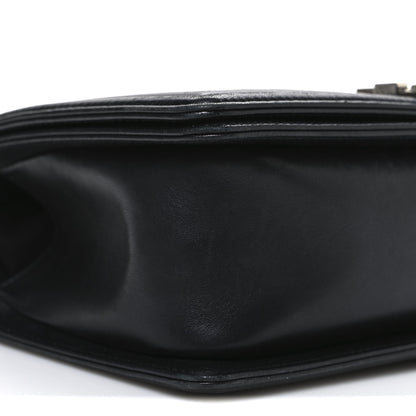 Chanel Lambskin Iridescent PVC Chevron Quilted Medium Boy Flap Black Silver 9 of 11