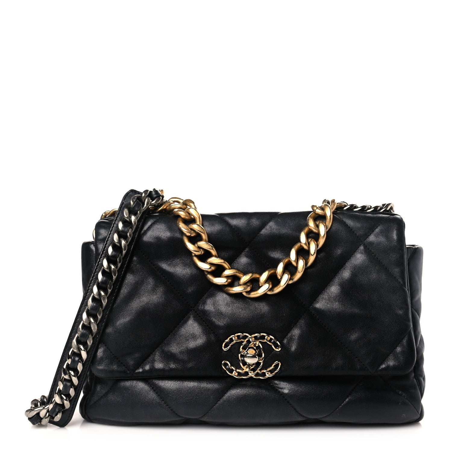Chanel Lambskin Quilted Large Chanel 19 Flap Black 1 of 14
