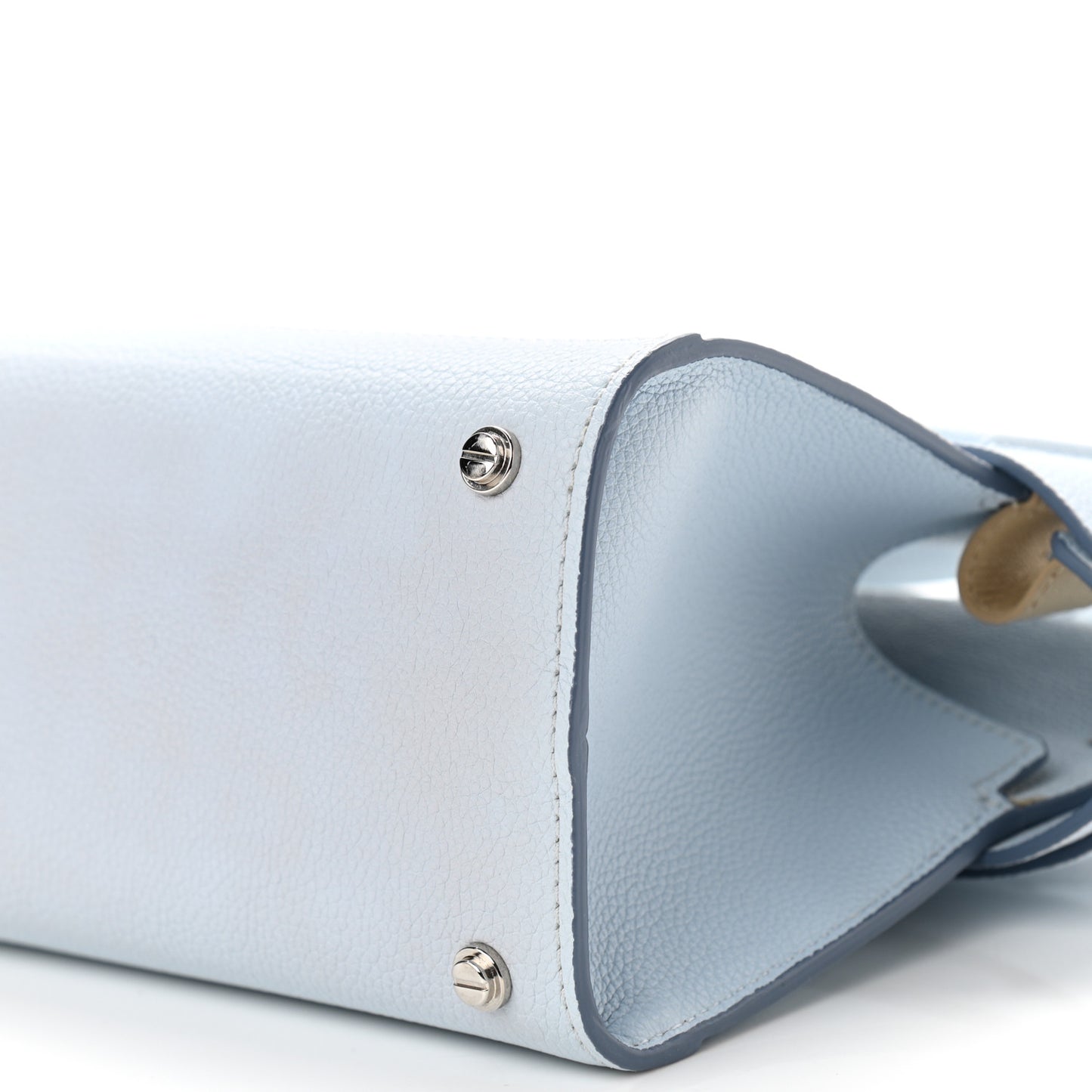 Grained Calfskin Mini Horizon Satchel Pale Blue