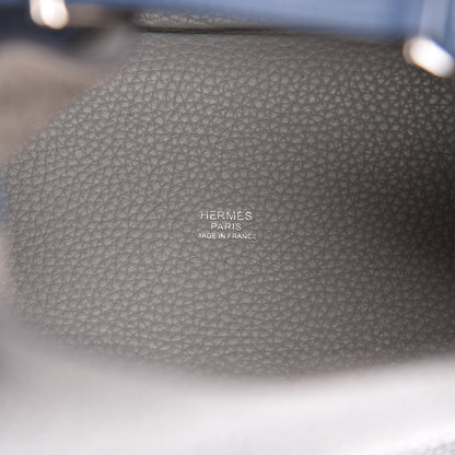Hermes Taurillon Clemence Picotin Lock 18 PM Gris Mouette Bleu Agate 6 of 9