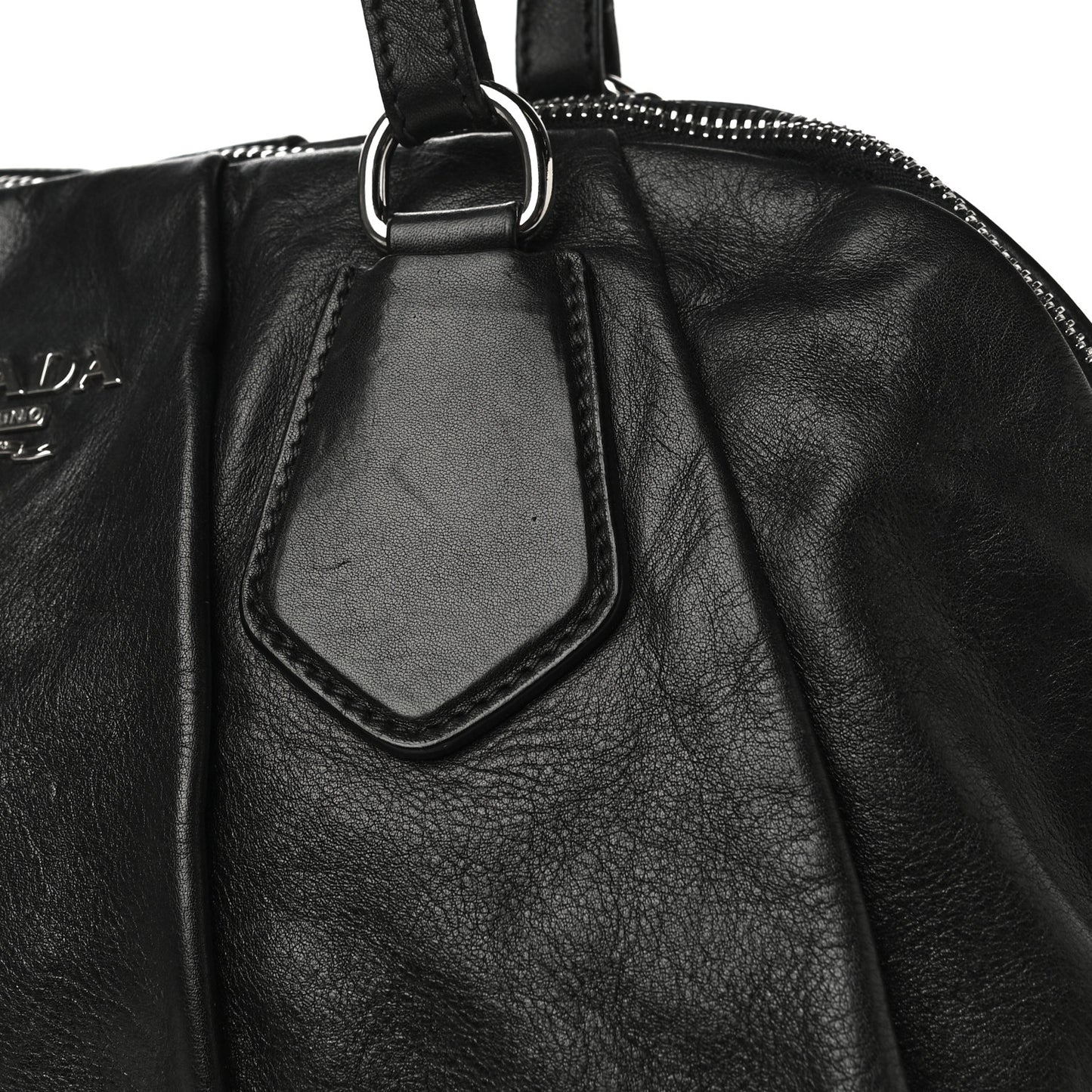 Soft Calf Pleated Tote Black