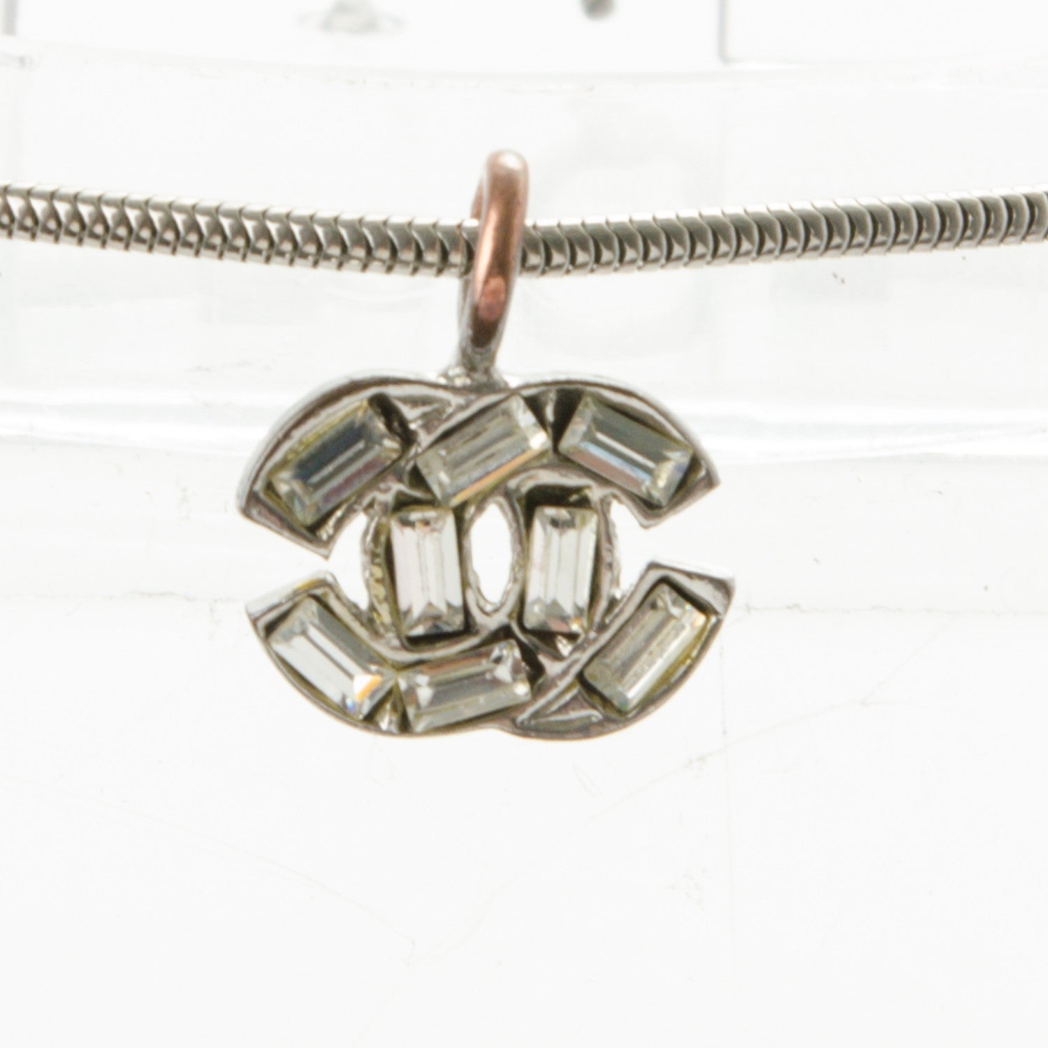Chanel Crystal Baguette CC Chain Bracelet Silver 4 of 6