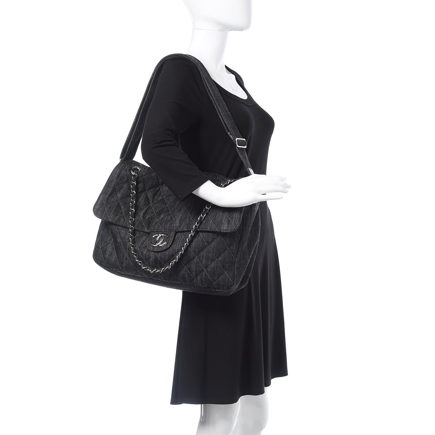 Chanel Denim Quilted Stretch Spirit Messenger Bag 2 of 14