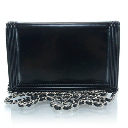 Chanel Glazed Calfskin Boy Wallet On Chain WOC Black 3 of 10