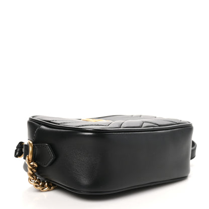 Gucci Calfskin Matelasse Mini GG Marmont Chain Shoulder Bag Black 4 of 10