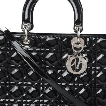 Christian Dior Patent Cannage Large Lady Dior Black 8 of 12